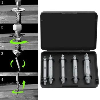 

5pcs Damaged Screw Extractor Drill Bit Out Remover Damaged Screws Slip Teeth Screwdriver Bolt Stud Stripped Screw Remover Tool