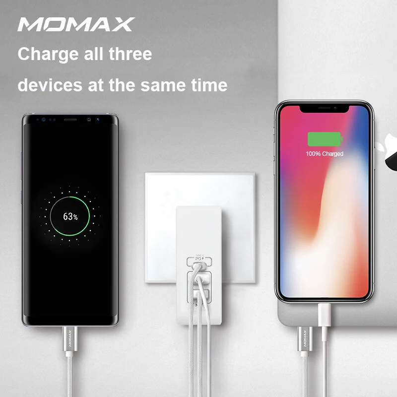 Momax UM7 PD быстрое зарядное устройство 41 Вт быстрое зарядное устройство AutoMax технология встроенный защитный сердечник складной штекер несколько сертификация безопасности