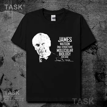 

American Biologist James Dewey Watson Signature Printed T-Shirt Men's Summer Cotton O-Neck Short Sleeve T Shirt New Size S-3XL