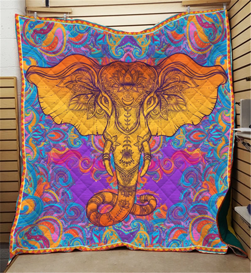 Summer-Elephants-Print-Quilt-For-Kids-School-Adults-Bed-Soft-Warm-Thin-Blanket-Cotton-Quilt-King (5)