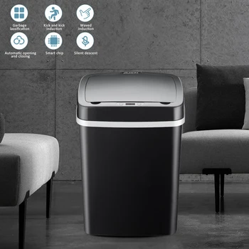 

New Automatic Touchless Intelligent Induction Motion Sensor Kitchen Trash Can Wide Opening Sensor Eco-friendly Waste Bin