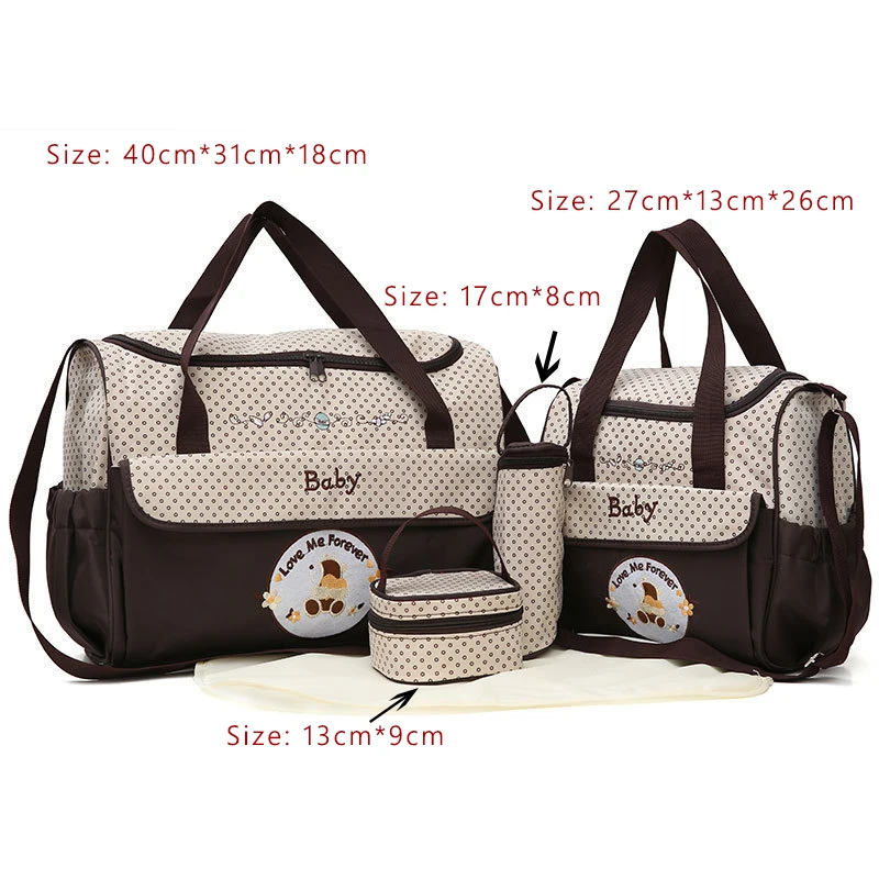 5 шт. в комплекте, сумка для подгузников на одно плечо, детская сумка, Женская дорожная сумка для младенцев, кормящих мам, подгузник для беременных, сумка luiertas - Цвет: 4