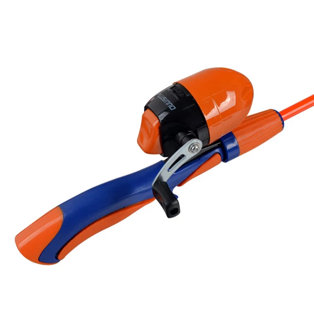 Orange Spinpoler 120 см, Детская Удочка с спиннингом, катушка, Удочка, комбо, полный комплект, портативная телескопическая Молодежная удочка - Цвет: Orange