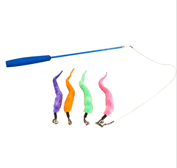 12 Pcs Funny Cat Toy Set Colorful Feather Replacement Interactive Cat Toys Kitten Feather Teasing Wand Toy Fishing Rod Gatitos
