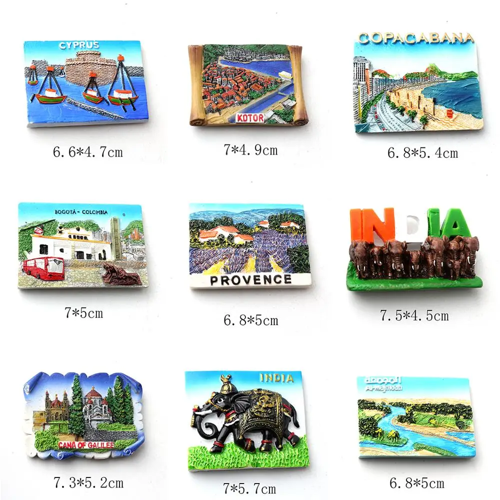 国冷蔵庫マグネットキプロス Kotor コロンビアプロヴァンスインド Cana Copacabana 冷蔵庫マグネットステッカー世界旅行のお土産磁気 彫像 彫刻 Aliexpress