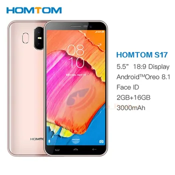 

HOMTOM S17 Android 8.1 Smartphone Quad Core 5.5" 18:9 Full Display Fingerprint Face ID 2GB RAM 16GB ROM 13MP 8MP Mobile Phone