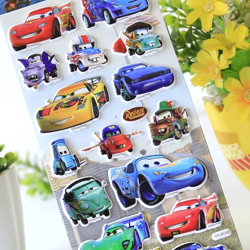 1 шт. disney подлинные Pixar Автомобили Дети мультфильм стерео 3d игрушки детские наклейки милый автомобиль мобилизация пузыря наклейки Рождественский подарок