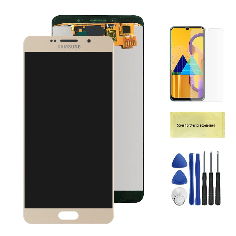 TFT Gold Протестированный A910 ЖК-дисплей для SAMSUNG GALAXY A9 Pro lcd A910 A9100 A910F/DS дисплей сенсорный экран Замена 6," A9 pro экран - Цвет: TFT Gold