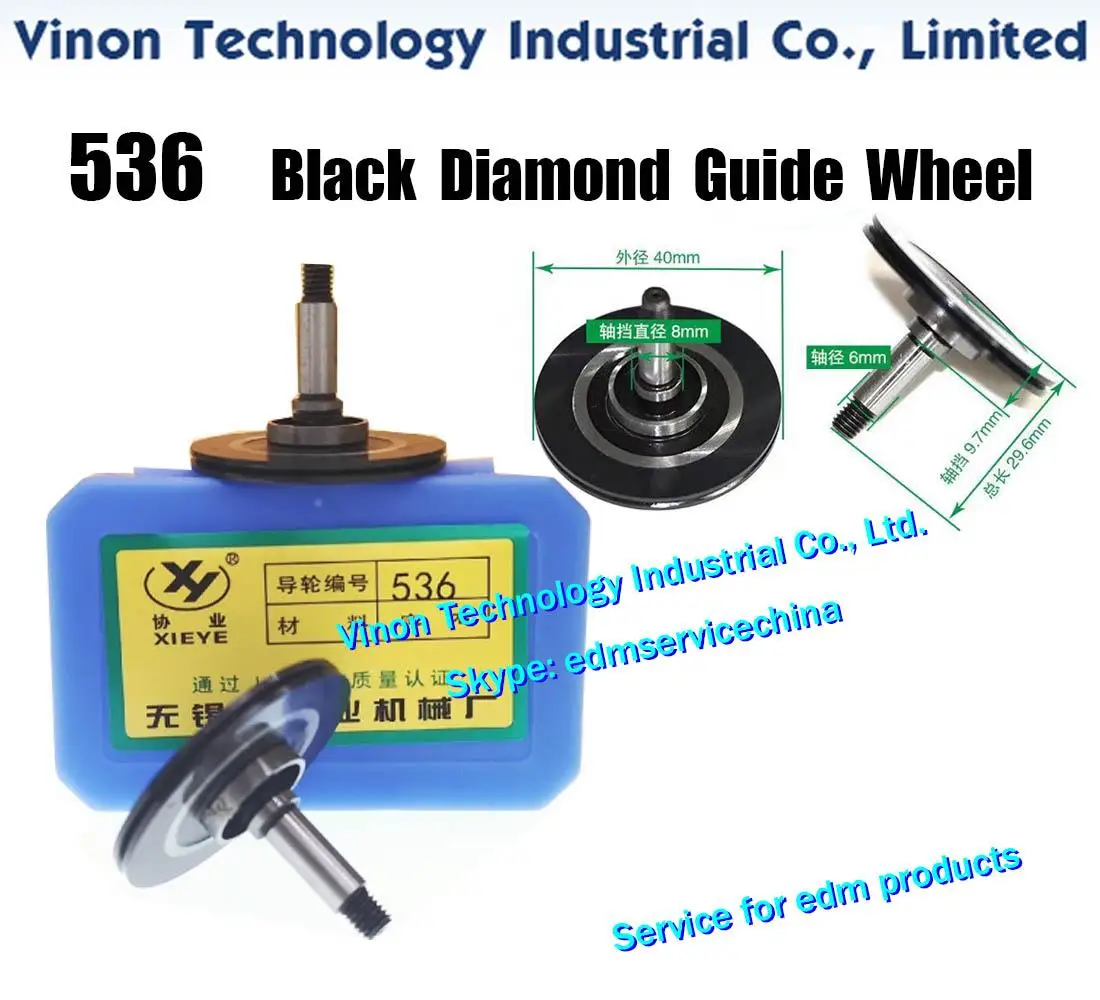 

536 Black Diamond Guide Pulley (1 Pair=2PCS) XieYe Brand Parts.OD.40mm,Axis dia. 6mm,Total length 29.8mm.High Precision Guide