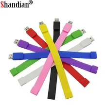 SHANDIAN Silikon Armband Handgelenk Band 4GB 8GB 16GB 32GB 64GB USB 2.0 USB-Stick Stift stick Stick U Disk Pendrives(China)