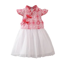 Весенние платья для девочек; Китайский Чонсам; подарок на год; праздничная одежда для девочек; костюм; платье для маленьких девочек; 2