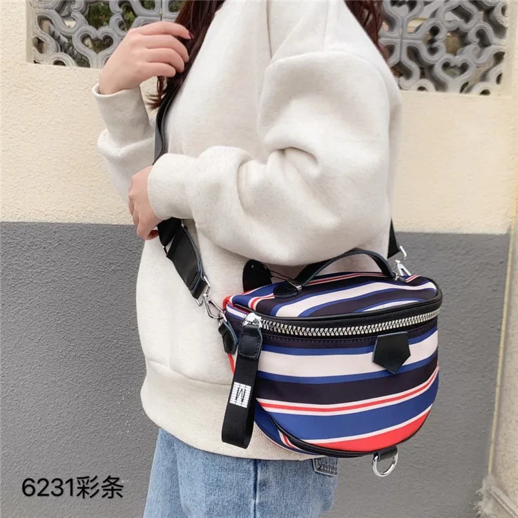 

Western Style Stripe Exquisite Small Exquisite Backpack Single Shoulder Package Oblique Satchel Woman Package Small