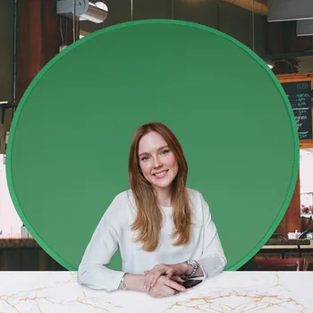 

130cm Green Screen Backdrops Photography Background Portable Fold Reflector for Live broadcast YouTube Video Studio Round