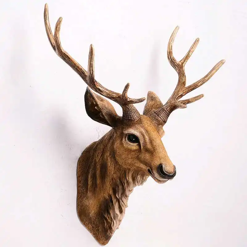 FauxDeerHeadFauxTaxidermyAnimalHeadWallDecorHandmadeFarmhouseDecorResinHome