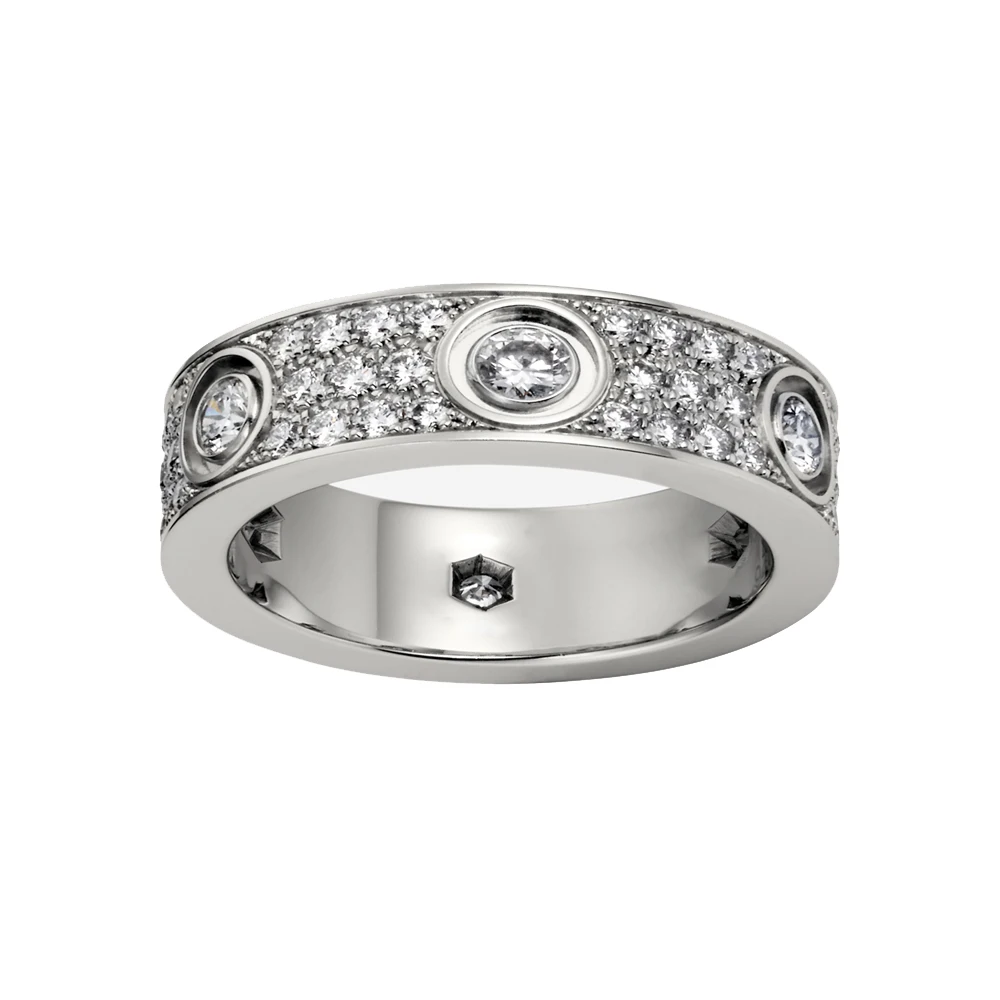 

Titanium Steel Horizontal Line Screw Love Rings for Women Men Cubic Zirconia Ring Wedding Bands Aneis Anel Bague Free Shipping
