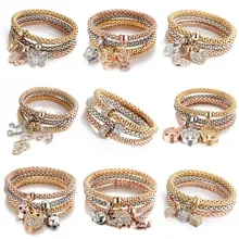 Wukalo Boho 3 шт./компл. с украшением в виде кристаллов Браслеты& Bangles, золото Цвет Обёрточная бумага Шарм Браслеты для Для женщин Модные украшения
