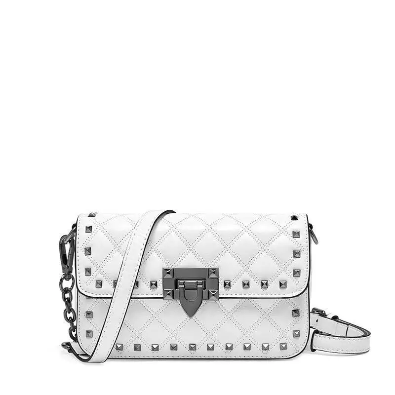 

cowhide Quilted Chains Diamond Lock Leather Square Thread Bag Women 2019 Designer Luxury Ladies Crossbody Handbag Messenger