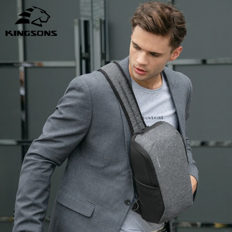 Achat Kingsons 2019 nouveau style hommes fatshion ordinateur portable poitrine sac grande capacité étanche voyage sac à bandoulière pour adolescents et hommes