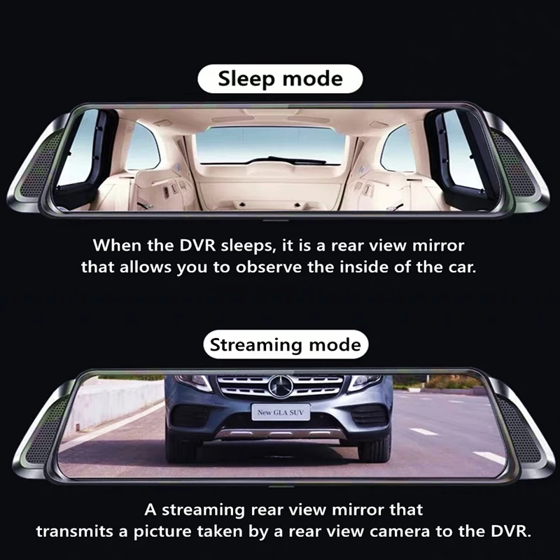 Odare 1" ips сенсорный экран FHD 1080P dvr dash cam era зеркальная камера заднего вида с двумя объективами видеорегистратор 170 ° dash cam циклическая запись