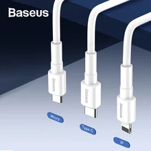 Baseus 3A Быстрая зарядка USB кабель для iPhone Micro type-C устройства кабель для передачи данных Быстрая зарядка кабель провод для huawei Xiaomi samsung