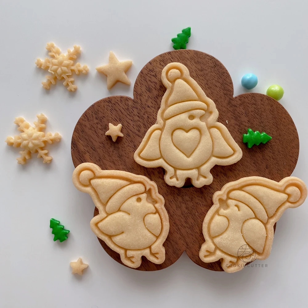 

Christmas Bird Pattern Cute Gingerbread Man Biscuit Mold Cookie Cutter Fondant Cake Xmas Decoration Sugarcraft Baking Mold