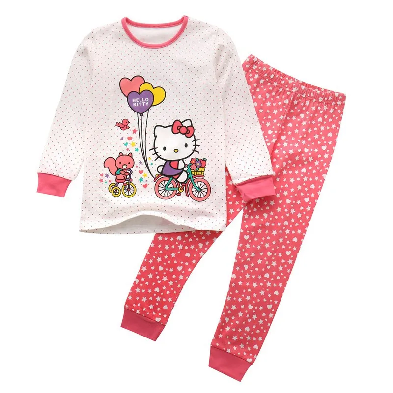 Комплекты одежды для девочек; детская одежда для сна с длинными рукавами; хлопковые пижамы для девочек; пижамы с единорогом; детская одежда для сна для девочек - Цвет: T8083