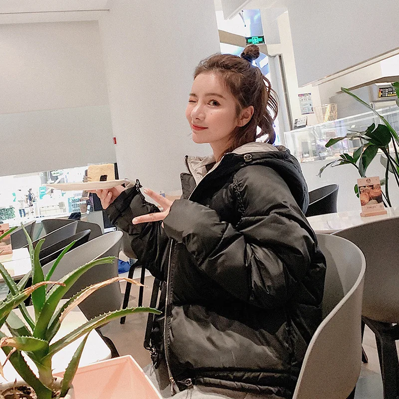 

2019 Autumn And Winter New Style down Jacket Women's Korean-style Short Loose-Fit Students BF Cotton-padded Clothes down Coat Sh
