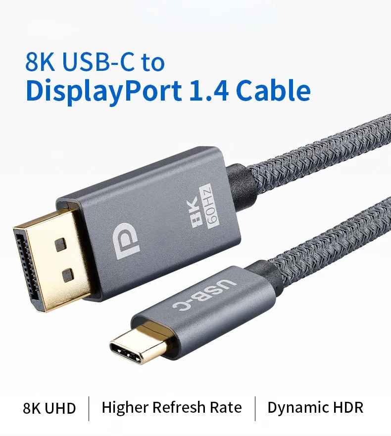 2021 NEW USB C to DisplayPort Cable 8K 