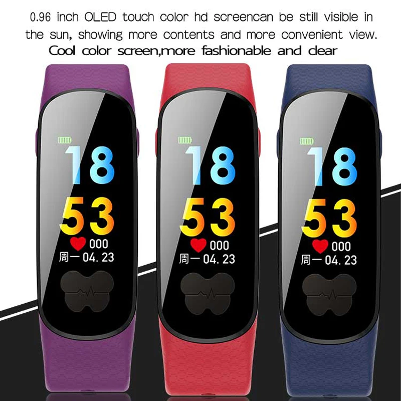 

B37 Heart Rate Smart Watch Blood Pressure Monitor Smart Bracelet Fitness Tracker Intelligent Smart Wristband For For Android IOS