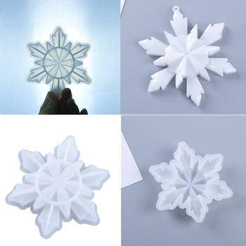 

Snowflake Pendants Casting Silicone Mould Crystal Epoxy Resin Mold DIY Crafts New