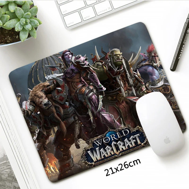Заказной коврик для мыши World of Warcraft 21x26 см для долговечной игры Коврик для мыши геймер маленький размер нескользящий офисный коврик для ноутбука подарок отаку