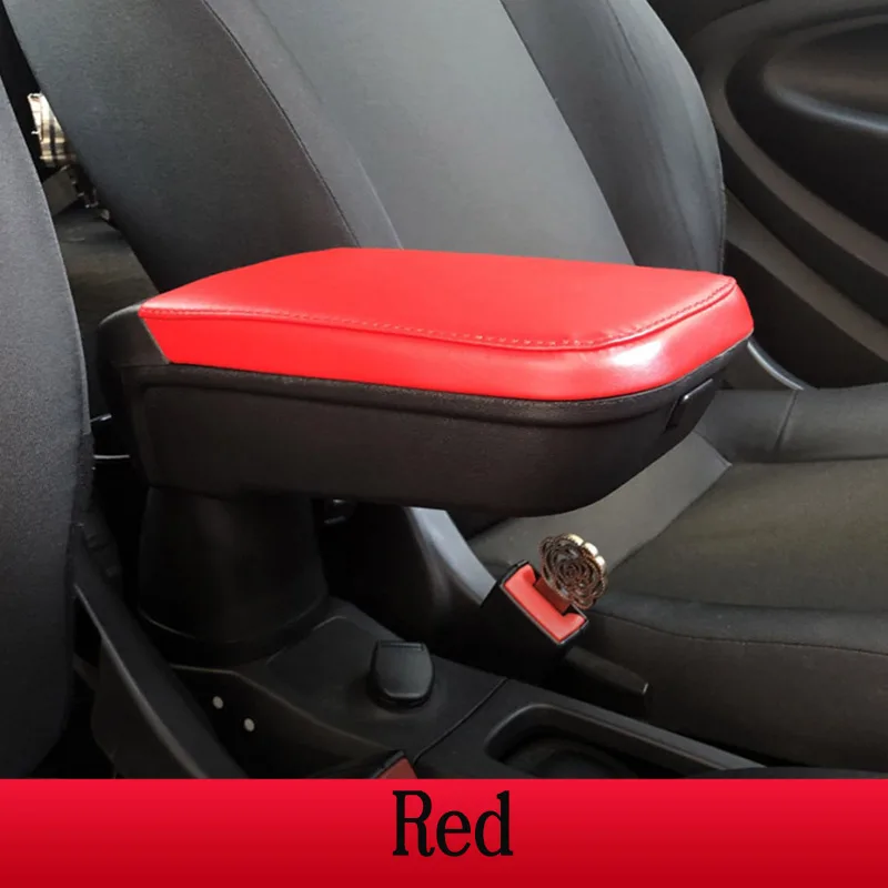 Red Автомобильные аксессуары для интерьера кожаный подлокотник коробка с подстаканником шкафчик для Mercedes Умный 453 Fortwo Forfour - Название цвета: Red