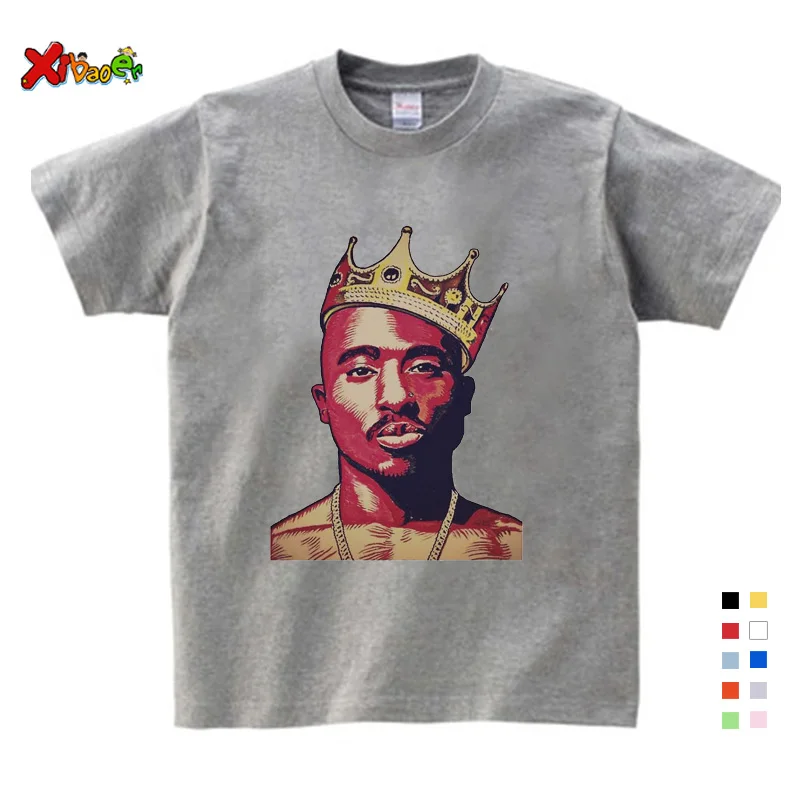 Детские толстовки в стиле хип-хоп; Футболка с принтом «Swag king»; худи для мальчиков; Крутая толстовка для маленьких девочек; толстовка для мальчиков; модная детская одежда - Цвет: kids t shirt gray