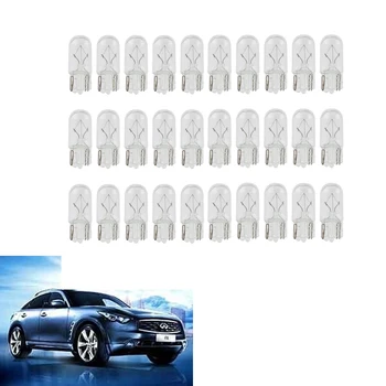 

BEVINSEE 30Pcs T10 12V W5W 194 147 152 158 159 Mini Light Bulb OEM For Front Rear Side Marker License Plate MAP Glove Comp