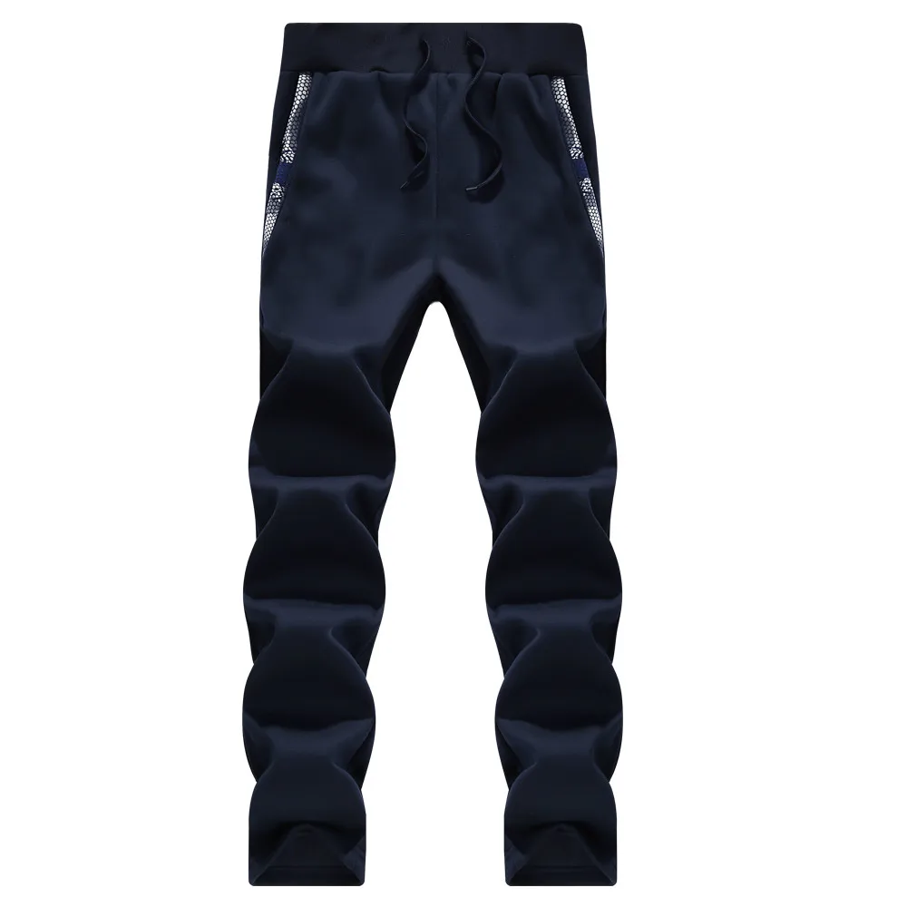 Winter Warm Plush Pants Plus Velvet Pants Men Drawstring Sweatpants Trousers Mens Fashion Joggers Pantalon Homme Harem Pants Man - Цвет: D62 Navy