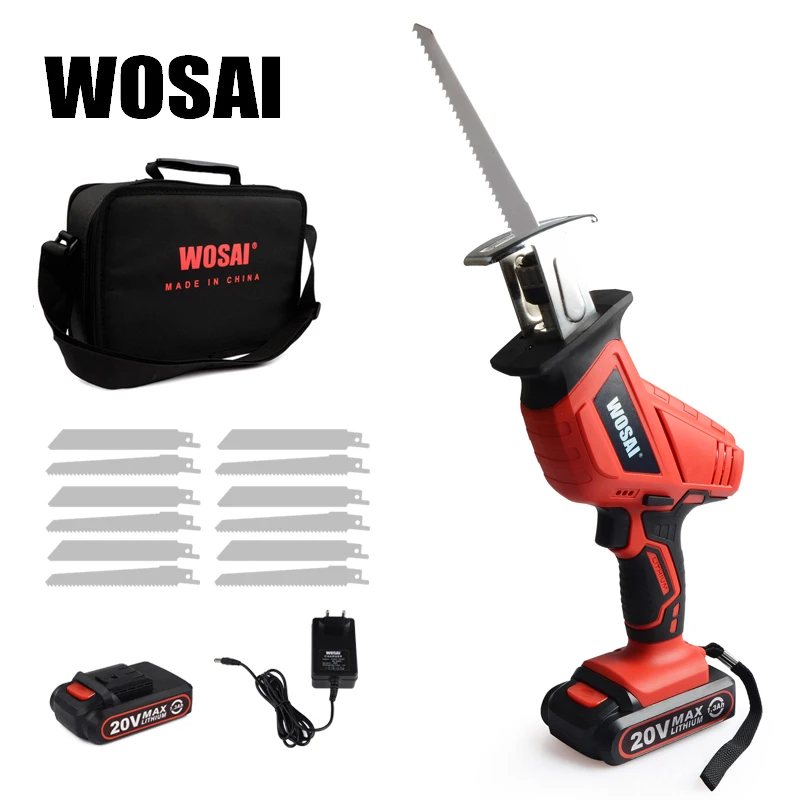 Comprar WOSAI sierras de litio alternantes de 20V Sierra de Saber herramientas eléctricas portátiles sin cable Jig sierra con luz LED y hoja de sierra