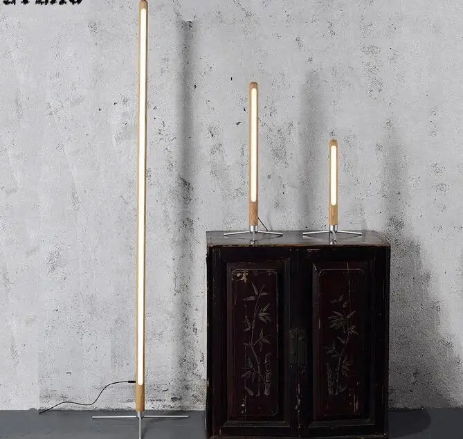 Скандинавские минималистичные современные оригинальная напольная лампа, настольная Светодиодная лампа, настольная лампа для спальни, декор для гостиной, деревянные напольные светильники
