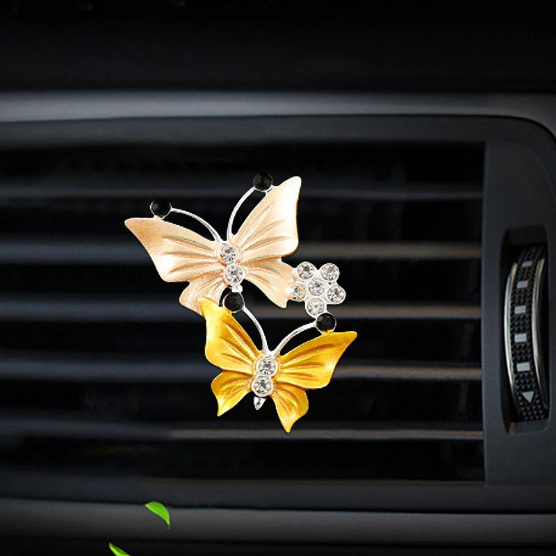 

Lovely Car Dual Butterfly Air Outlet Freshener Perfume Clip Aroma Decoration Auto Accessories Fragrance Car-styling