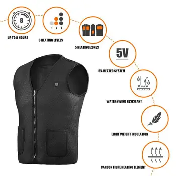 

Men Women Outdoor USB Infrared Heating Vest Jacket Winter Flexible Electric Thermal Clothing Waistcoat Fishing Hiking