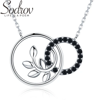 

SODROV Cute 925 Sterling Silver Necklace for Women Olive Branch Pendants Necklaces Silver 925 Jewelry K005