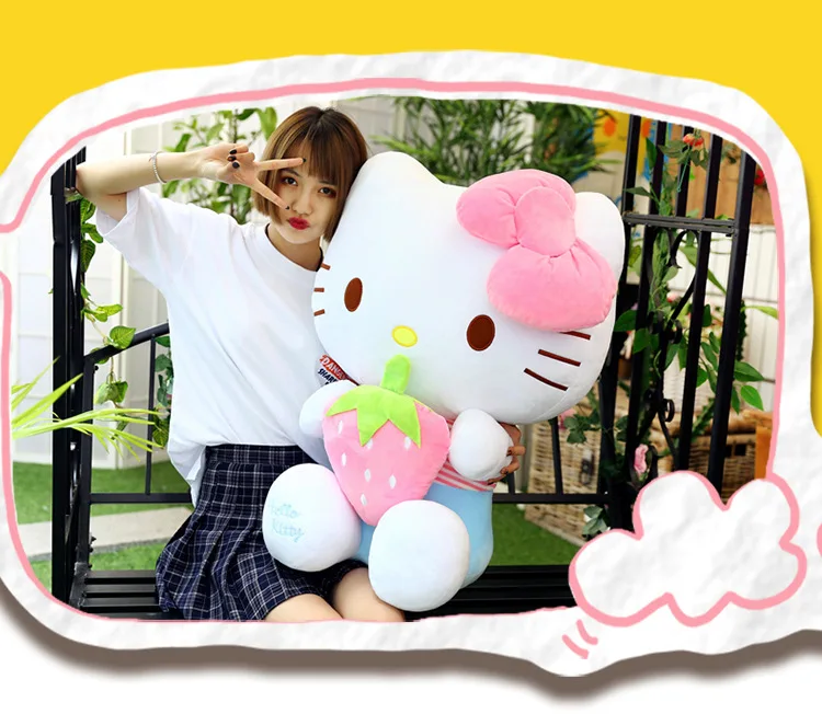 Клубника KT кошка кукла hello kitty плюшевые игрушки милая Подушка Детская кукла