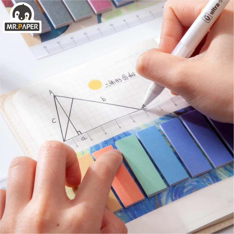 Mr.Paper 150 Pcs/set 8 Designs Famous Painting Index Sticker Series Memo Pads Self-Adhesive Creative Hand Account DIY Stickers