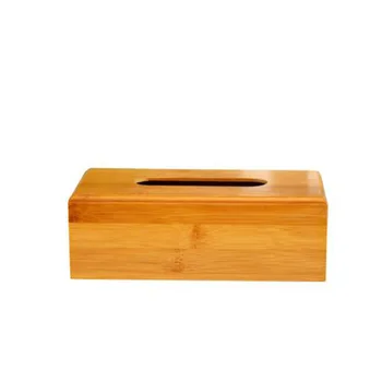 

Decor Fashion Style Bamboo Square Tissue Box Creative Seat Type Roll Storage Paper Box Organizer Home Household Supplies