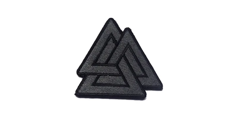 embroidery gray Ворон символ Одина Unicursal Valknut Valhalla тактические Викинги боевой патч Blackbird Sun эмблема военный значок аппликация патч - Цвет: embroidery gray