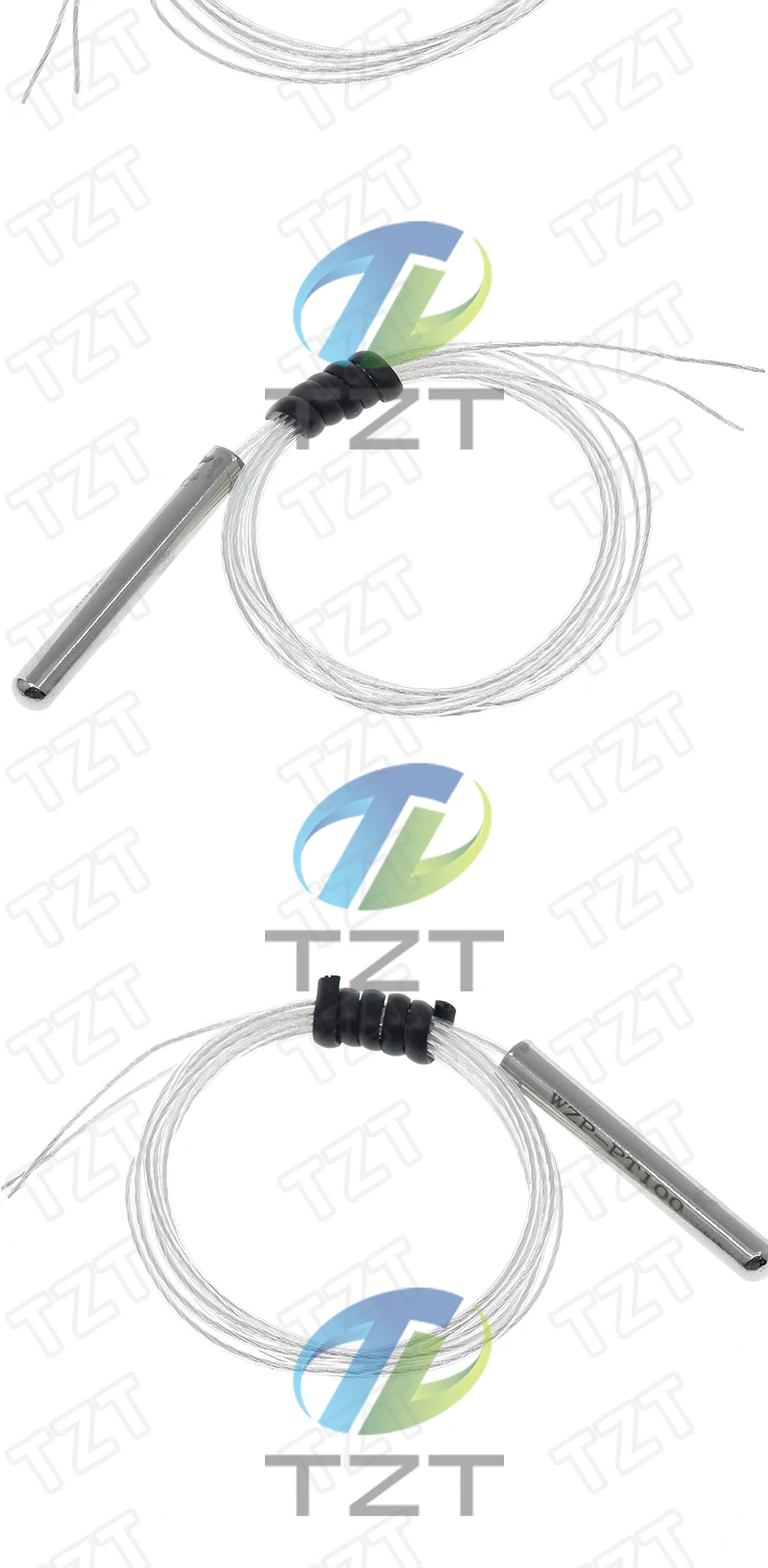TZT PT100 Platin-Widerstandstemperatursensor, wasserdichte Temperaturfühler -20–450 °C, isolierte Abschirmung, Fiberglas, 50 cm – Detail 3