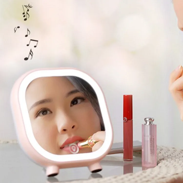 

LED Make-up Mirror Lamp Birthday Gift Multifunctional Bluetooth Speaker Lamp Mirror USB Charging Dress up Desktop Makeup Mirror