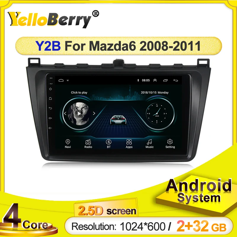 YellowBerry Android системы автомобиля радио Мультимедиа Видео плеер навигации GPS для Mazda 6