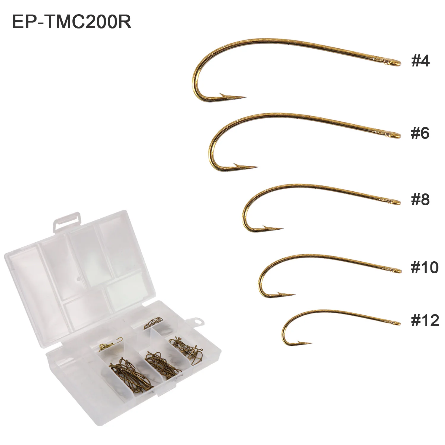 EP-TMC200R 4-12 Eupheng Nymph сухой крючок-мушка Combo стандартный провод 3X длинные прямые глаза semidrop Point кованые Нахлыстовые Крючки для рыбалки EP-TMC200R 100 шт - Цвет: EP-TMC200R 4-12