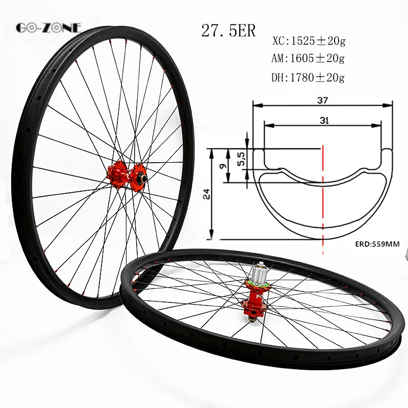 MTB колеса 27,5 симметрия 37x24 мм горный диск колеса hope 4 boost 110x15 148x12/через ось 650b велосипед Карбоновые колеса столб 1420