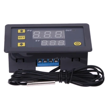 

12V Digital Temperature Controller High Precision Digital Display Temperature Controller for Home Office Store (Black)